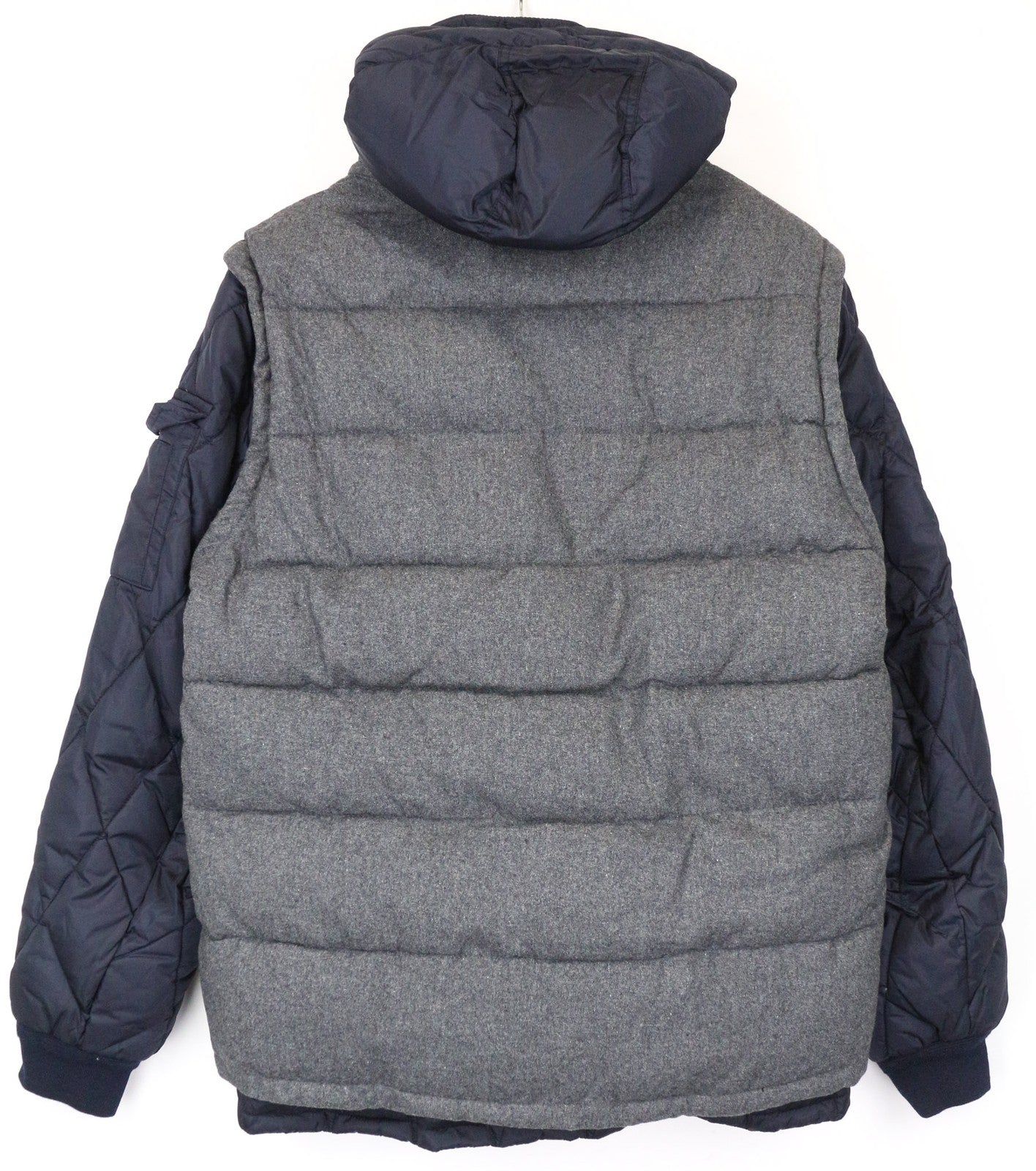 SCOTCH & SODA Ams Couture Men's Jacket XL Grey Navy Wool Blend Hooded Vest