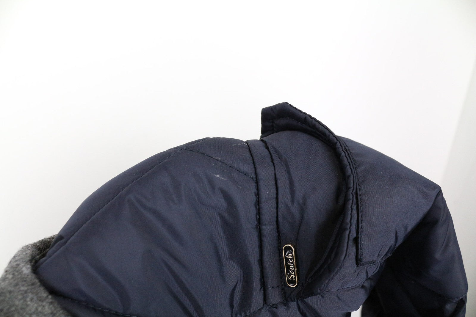 SCOTCH & SODA Ams Couture Men's Jacket XL Grey Navy Wool Blend Hooded Vest