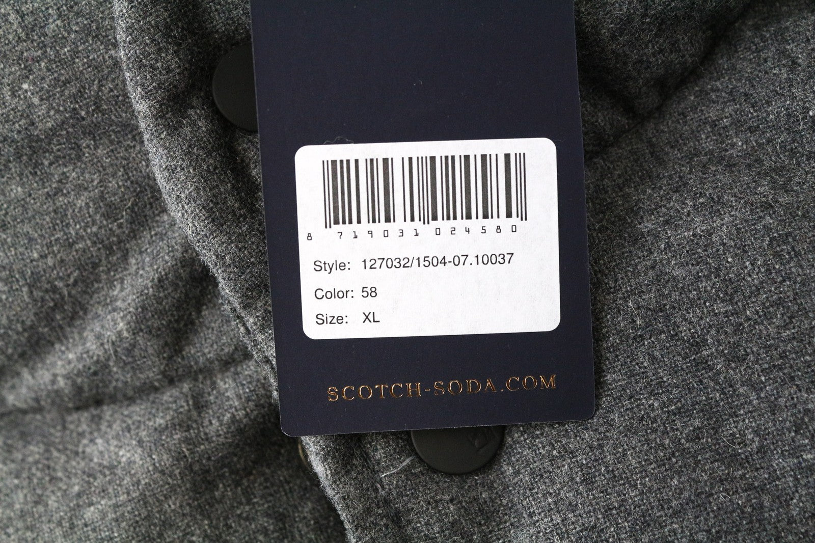 SCOTCH & SODA Ams Couture Men's Jacket XL Grey Navy Wool Blend Hooded Vest