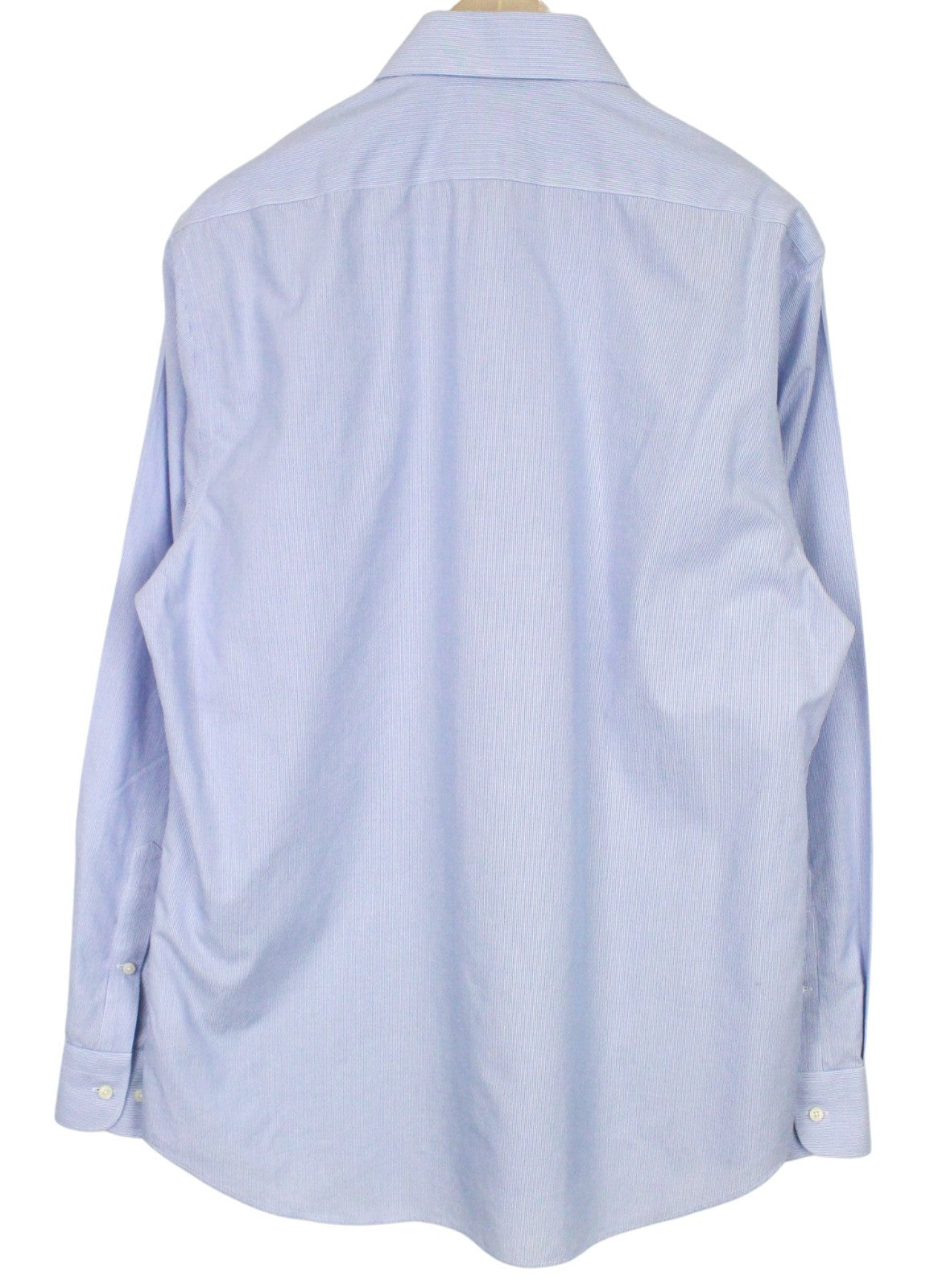 SUITSUPPLY Men's Formal Shirt 43/17 Blue Striped Cotton Slim Cut Extra Slim Fit