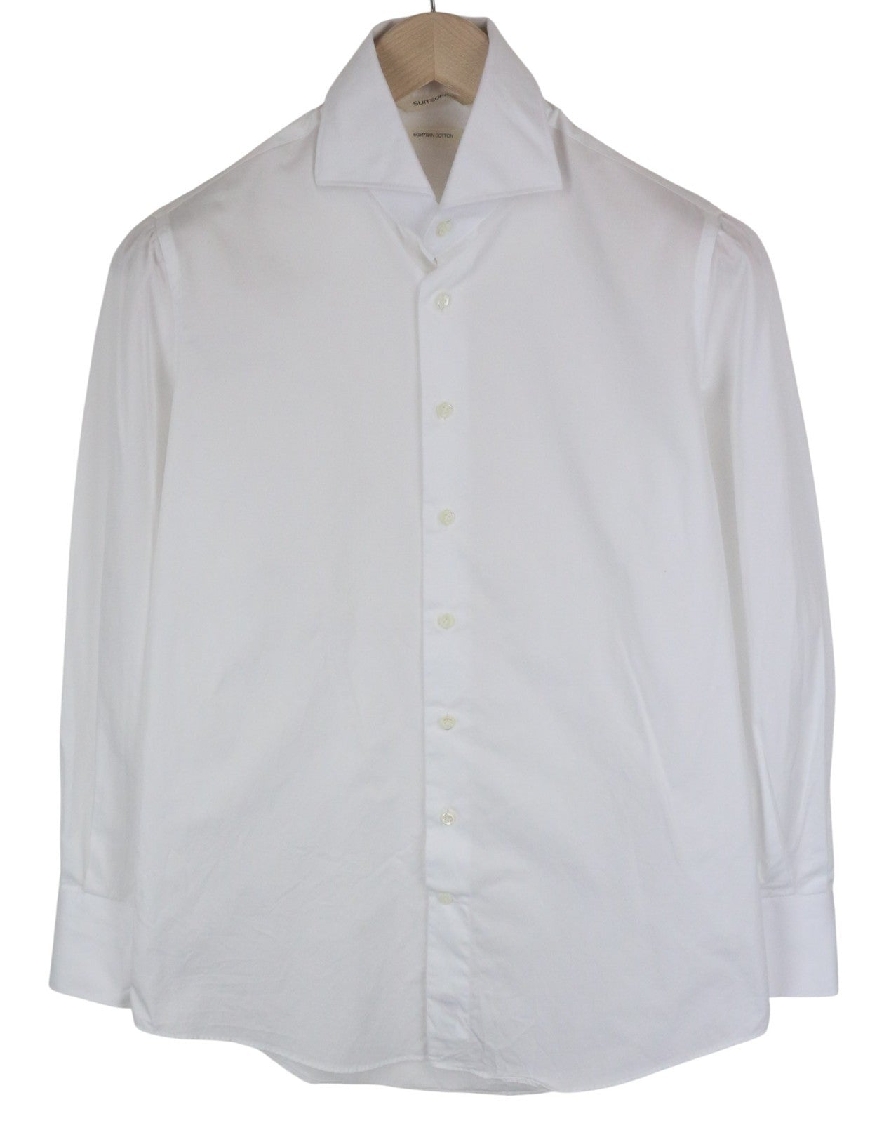 SUITSUPPLY Men's Formal Shirt 38/15 White Pure Cotton Classic Slim Button-Up