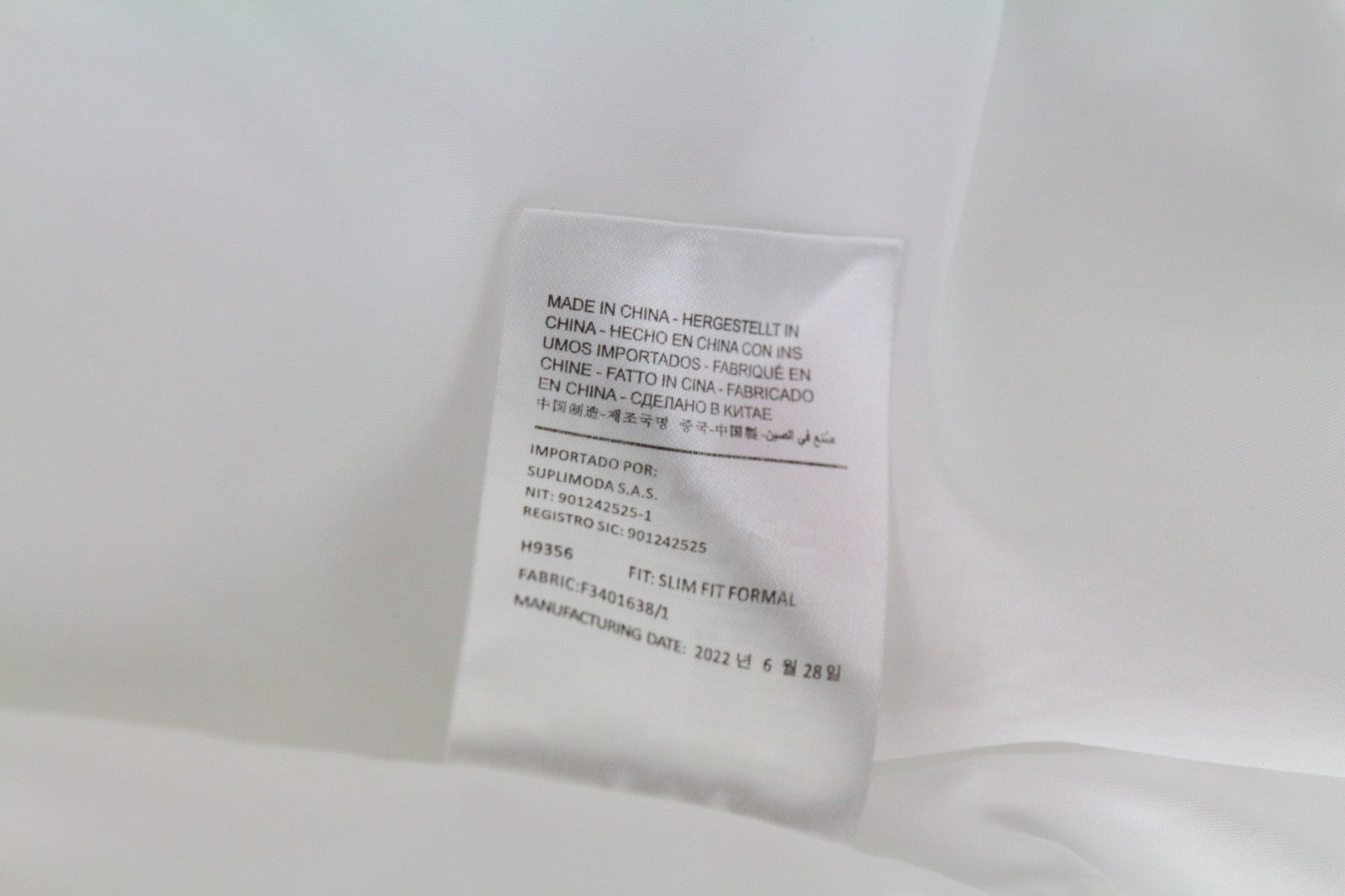 SUITSUPPLY Men's Formal Shirt 38/15 White Pure Cotton Classic Slim Button-Up