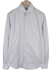 SUITSUPPLY Traveller Men's Formal Shirt 39L/15 1/2L Grey Twill Striped Cotton