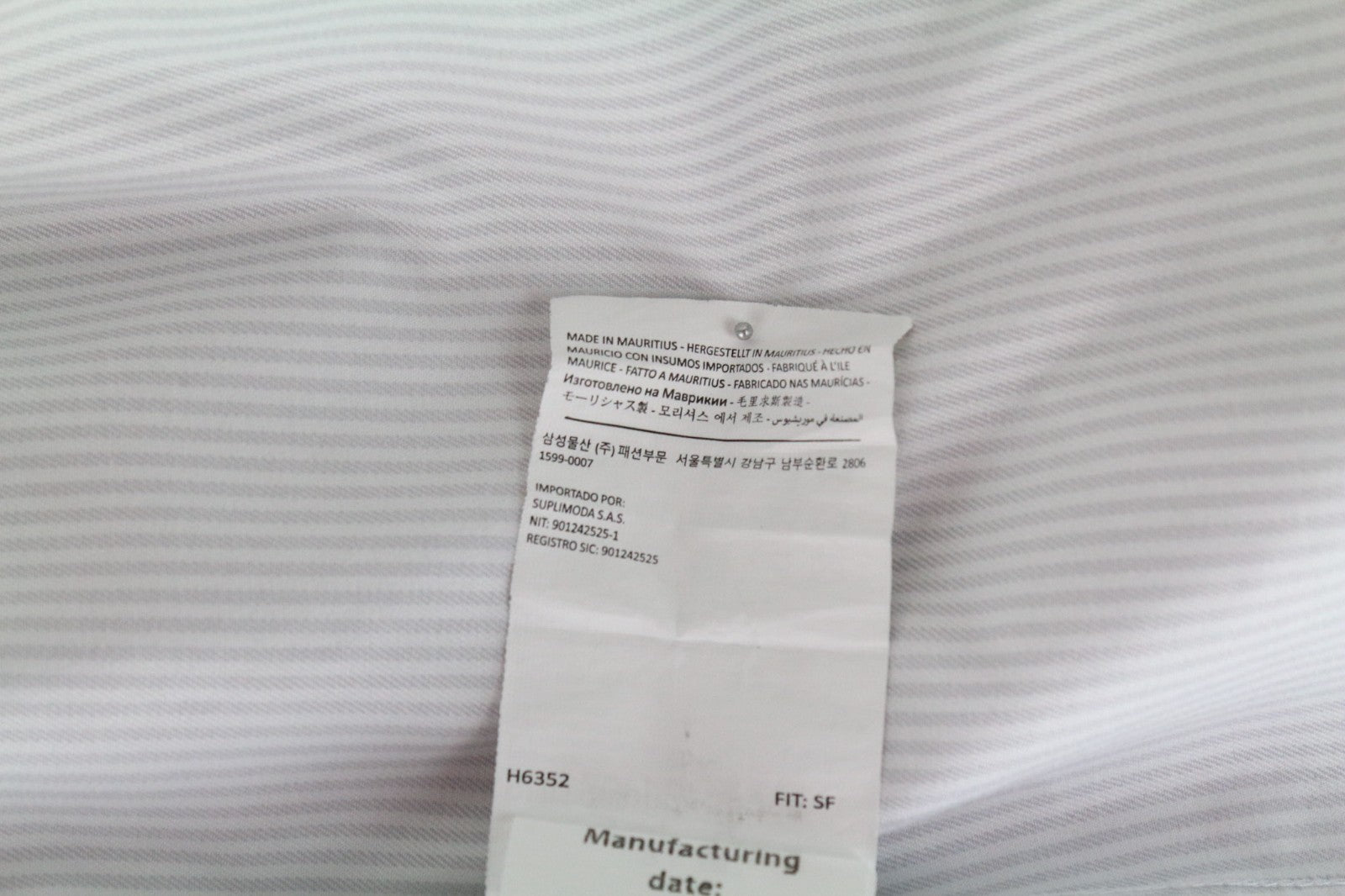 SUITSUPPLY Traveller Men's Formal Shirt 39L/15 1/2L Grey Twill Striped Cotton