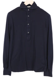 SUITSUPPLY Men's Shirt 37/38/14 1/2 Dark Blue Polo Cotton Extra Slim
