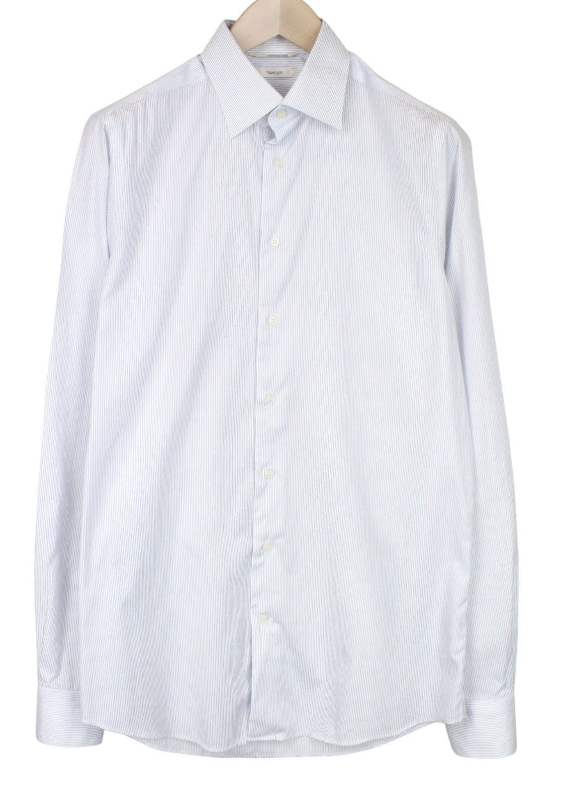 SUITSUPPLY Men's Formal Shirt 39L/15 1/2L Traveller Blue Striped Slim Formal