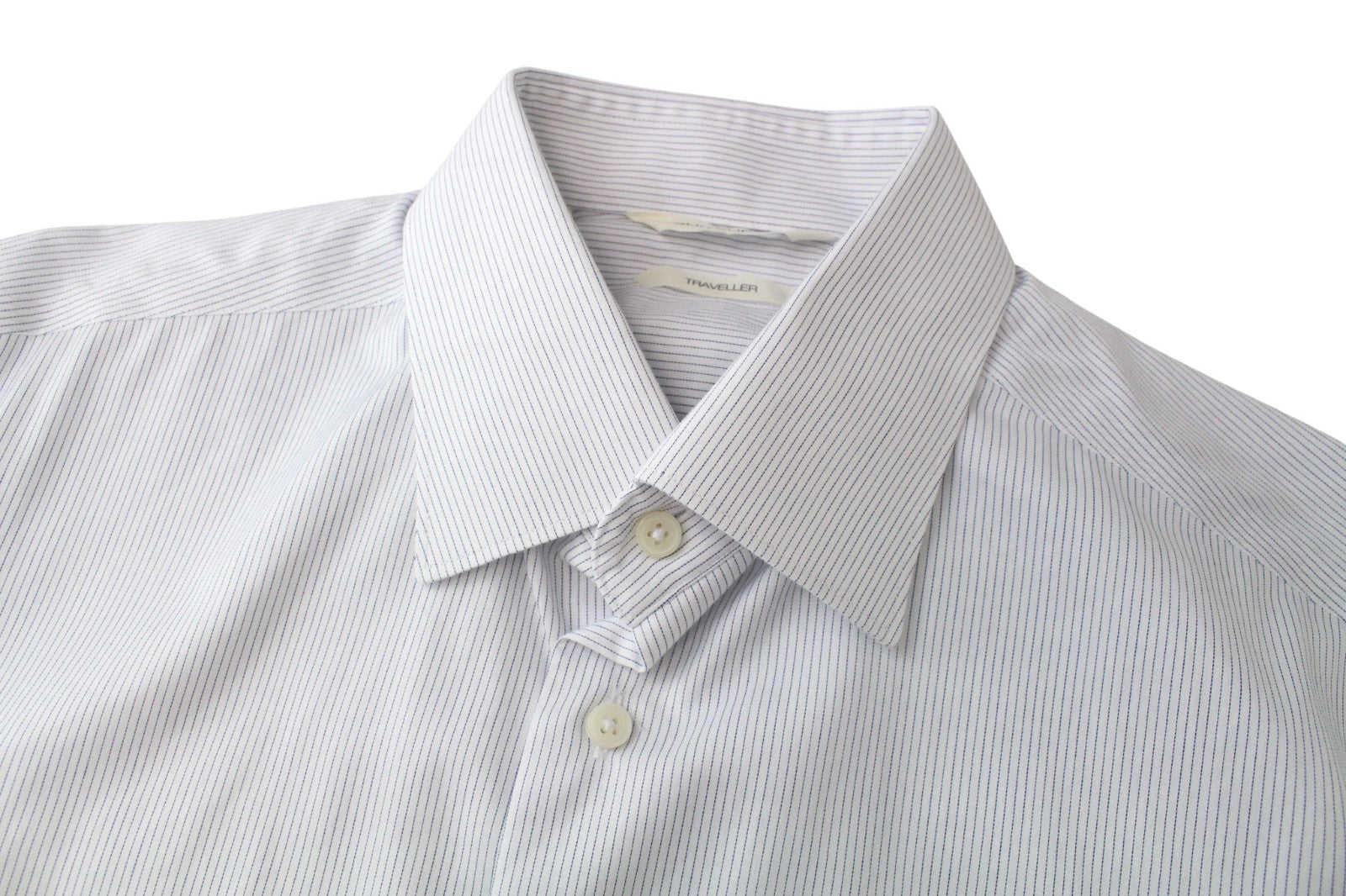 SUITSUPPLY Men's Formal Shirt 39L/15 1/2L Traveller Blue Striped Slim Formal