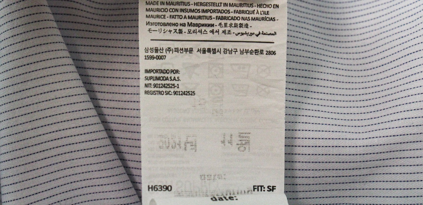 SUITSUPPLY Men's Formal Shirt 39L/15 1/2L Traveller Blue Striped Slim Formal