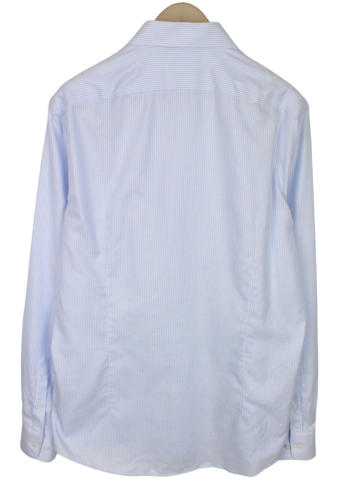 SUITSUPPLY Men's Formal Shirt 45L/17 3/4L Light Blue Striped Cotton Extra Slim