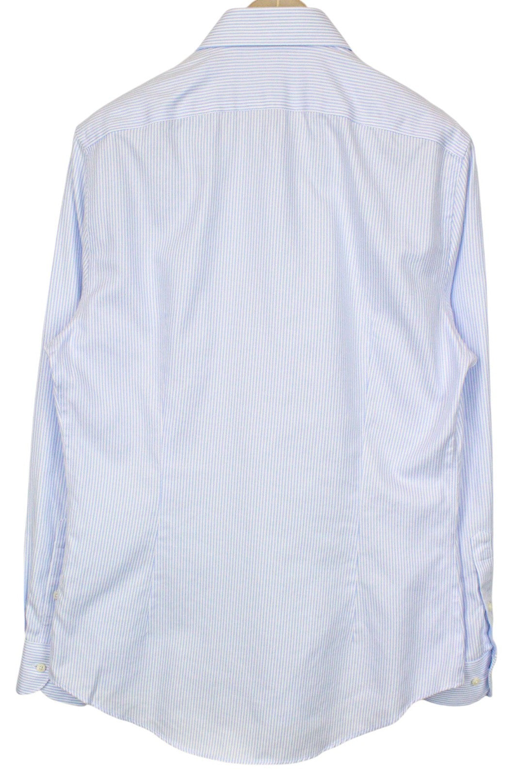 SUITSUPPLY Men's Formal Shirt 41/16 Blue Striped Cotton Try On Extra Slim Cut