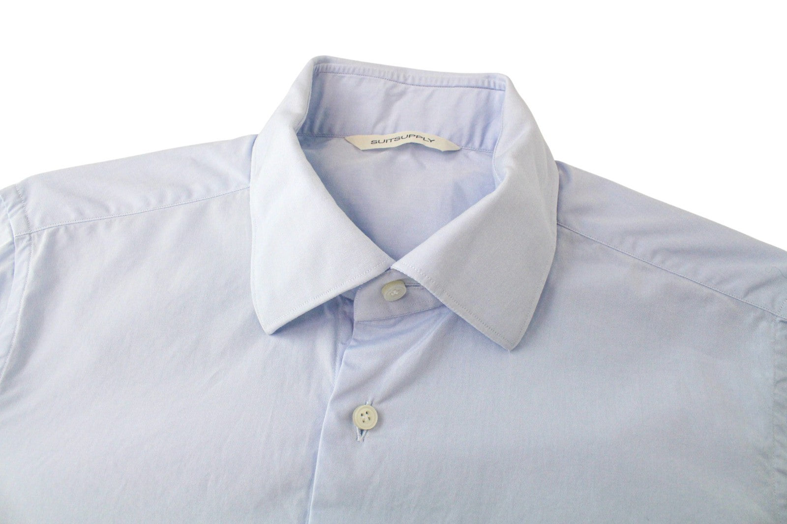 SUITSUPPLY Men's Formal Shirt ~XS Light Blue Cotton Extra Slim Classic Fit