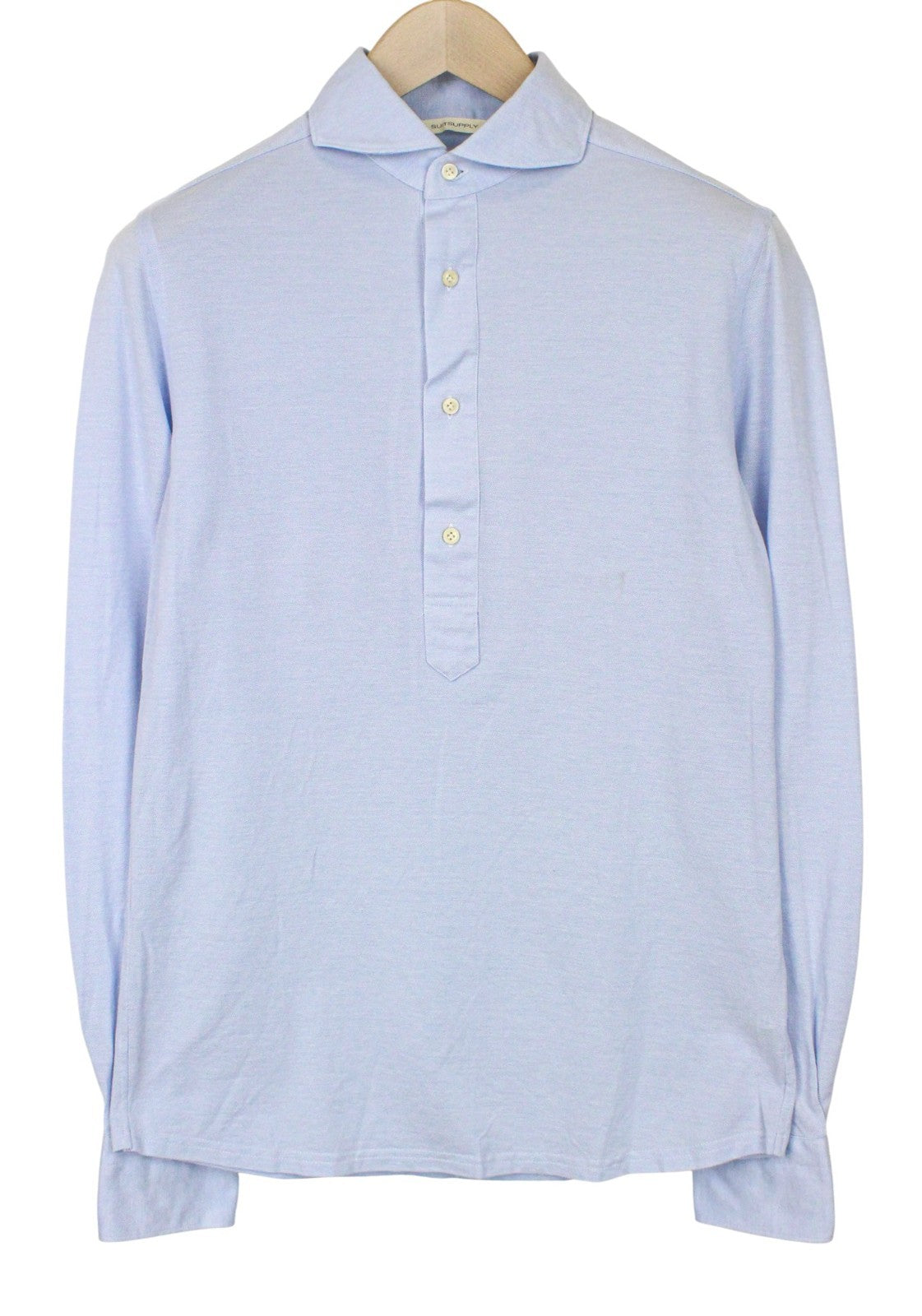 SUITSUPPLY Men's Shirt 37/14 1/2/38/15 Blue Polo Melange Extra Slim