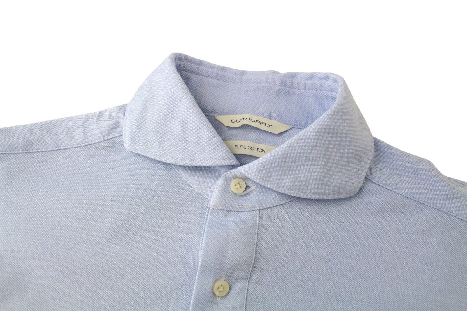 SUITSUPPLY Men's Shirt 37/14 1/2/38/15 Blue Polo Melange Extra Slim