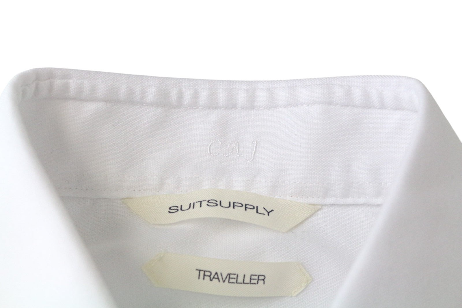 SUITSUPPLY Men's Formal Shirt 37 Traveller White Slim Pure Cotton Classic Cut