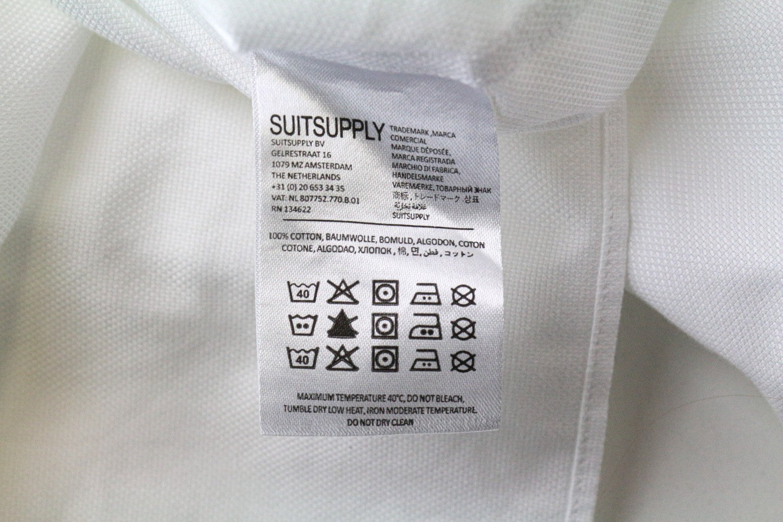 SUITSUPPLY Men's Formal Shirt 43/17 White Slim Fit Traveller Pure Cotton