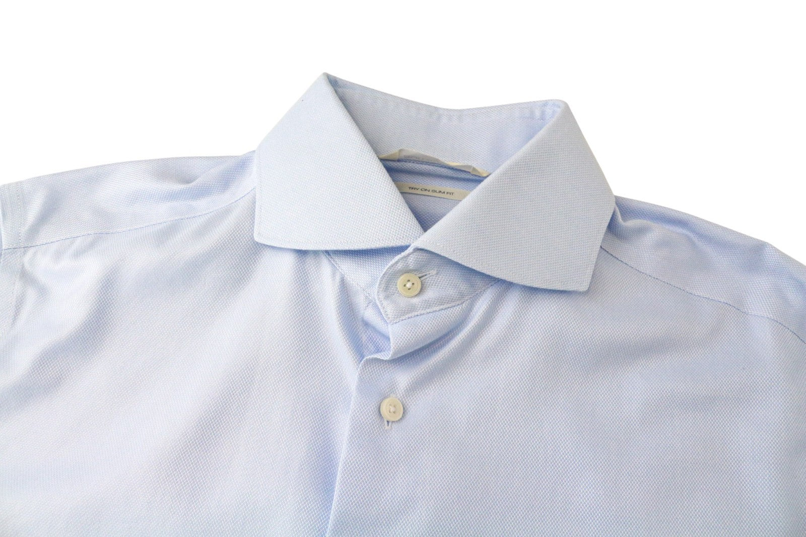 SUITSUPPLY Men's Formal Shirt 39L/15 1/2L Light Blue Cotton Try On Slim Fit