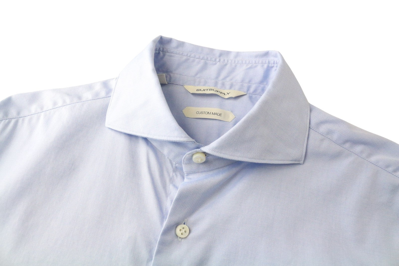 SUITSUPPLY Men's Formal Shirt 39/15 1/2 Blue Cotton Classic Extra Slim Fit