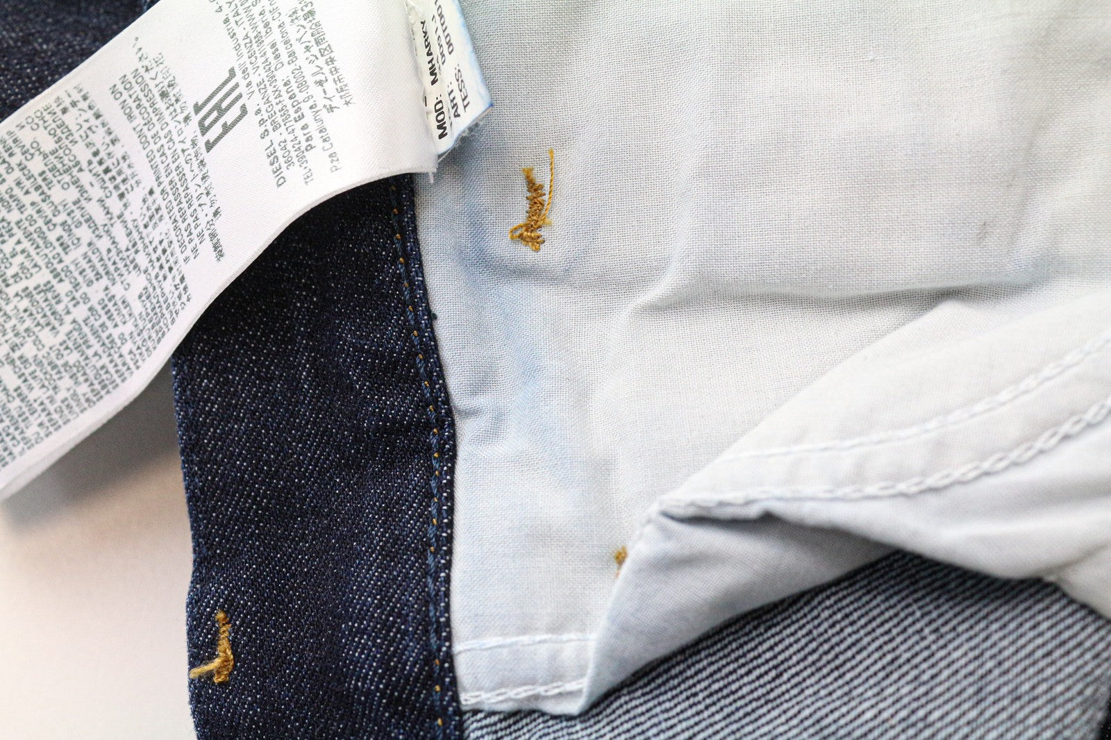 DIESEL Mharky 0091J Men's Jeans W34 Skinny Slim Fit Dark Blue Cotton Denim