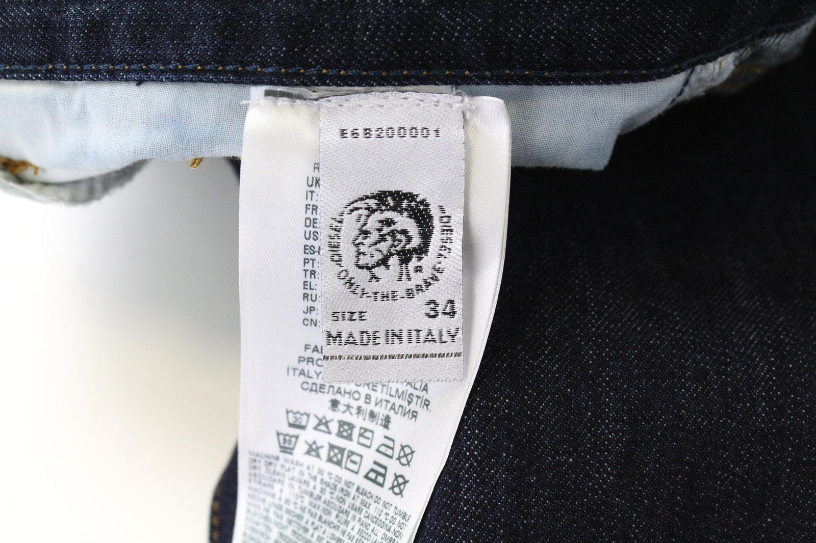 DIESEL Mharky 0091J Men's Jeans W34 Skinny Slim Fit Dark Blue Cotton Denim