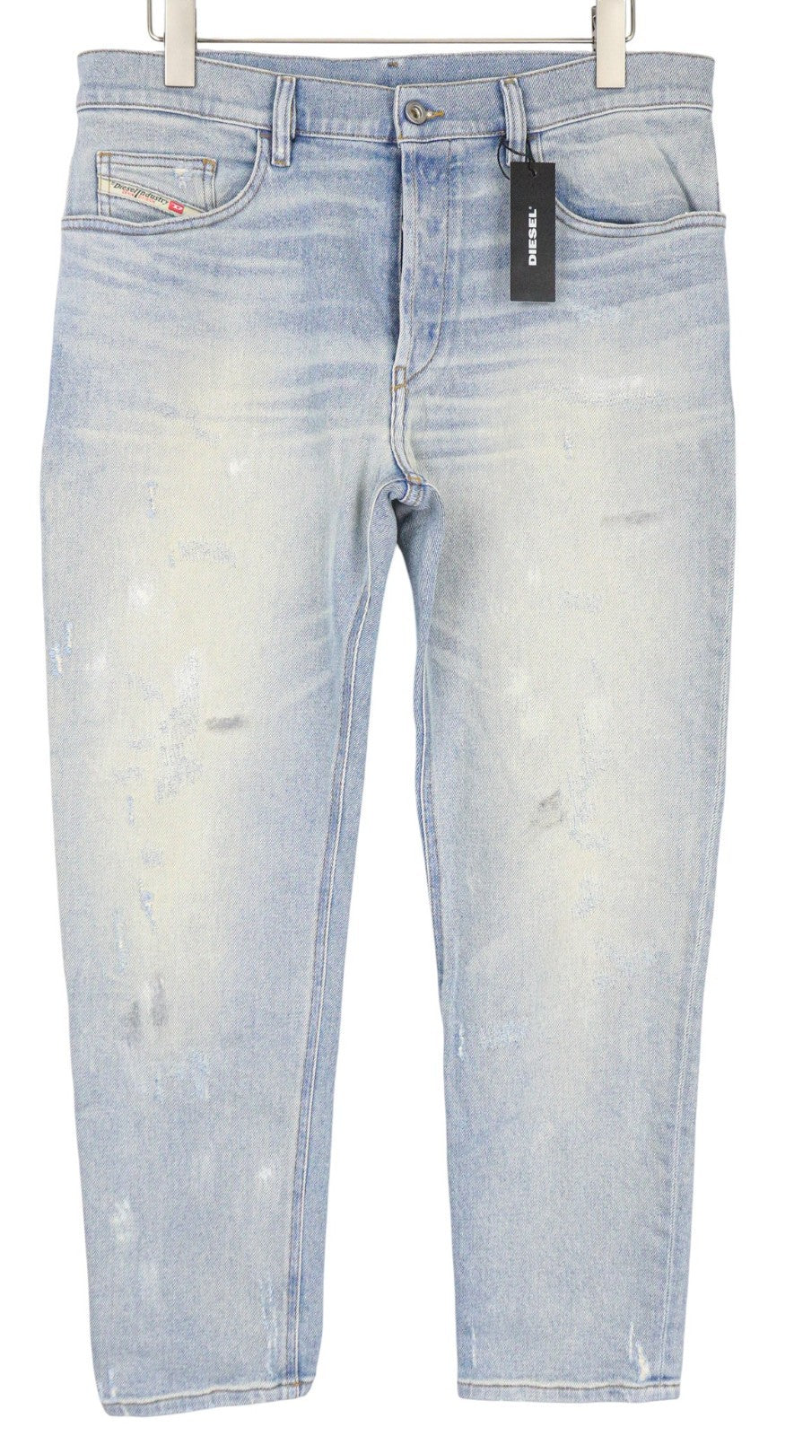 DIESEL D-Eetar 081AK Men's Jeans W34/L32 Blue Cotton Stretch Aged Tapered Fit