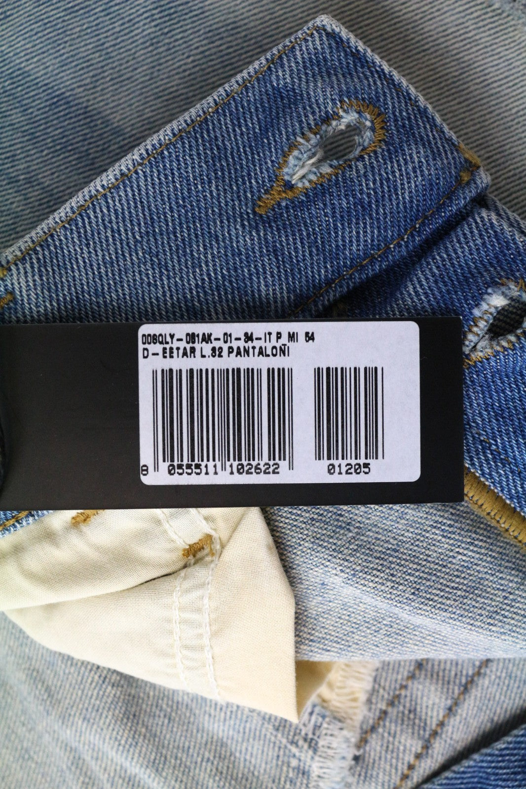 DIESEL D-Eetar 081AK Men's Jeans W34/L32 Blue Cotton Stretch Aged Tapered Fit