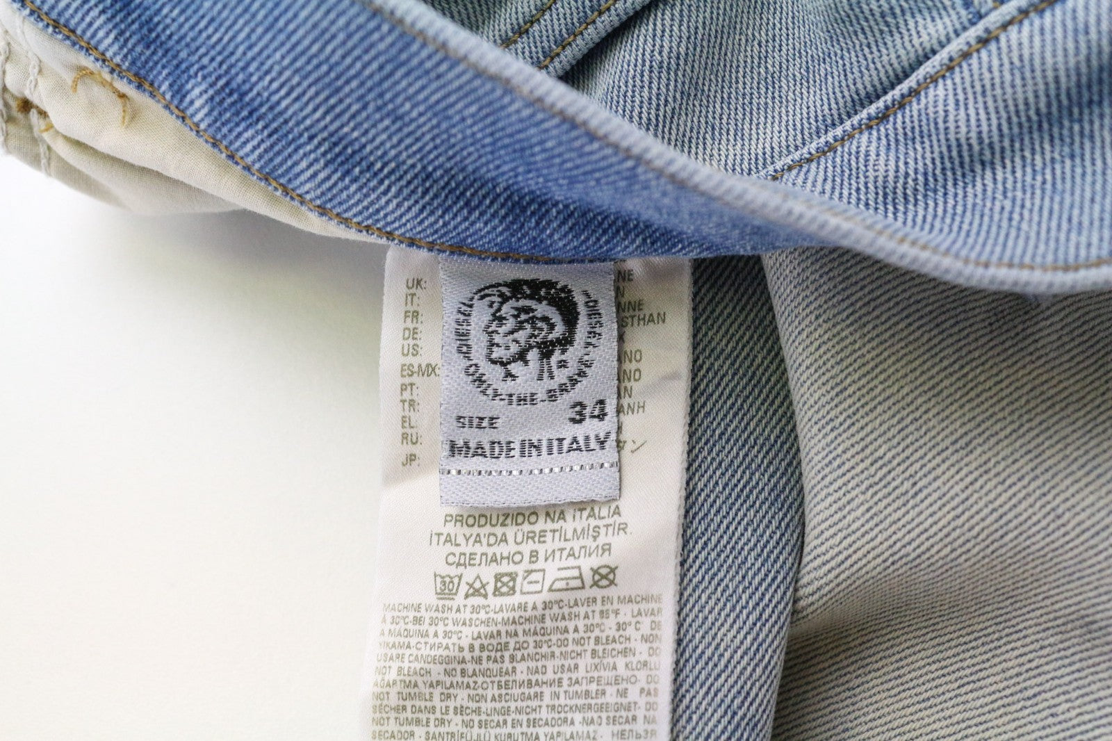 DIESEL D-Eetar 081AK Men's Jeans W34/L32 Blue Cotton Stretch Aged Tapered Fit