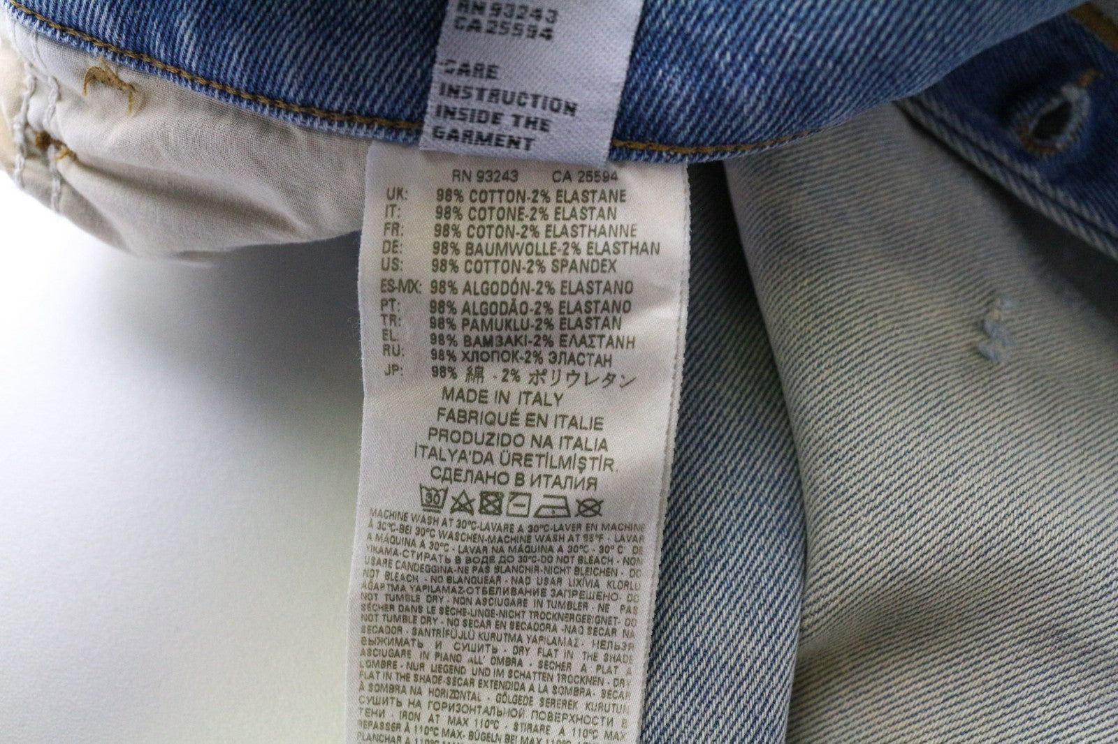 DIESEL D-Eetar 081AK Men's Jeans W34/L32 Blue Cotton Stretch Aged Tapered Fit