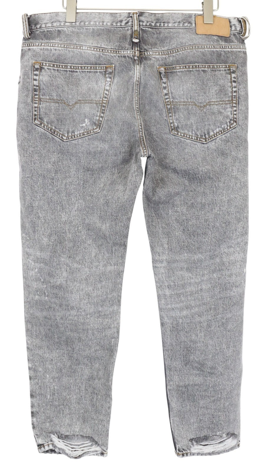 DIESEL Mharky 089AT Men's Jeans W38/L32 Grey Slim Cotton Ripped Skinny Fit