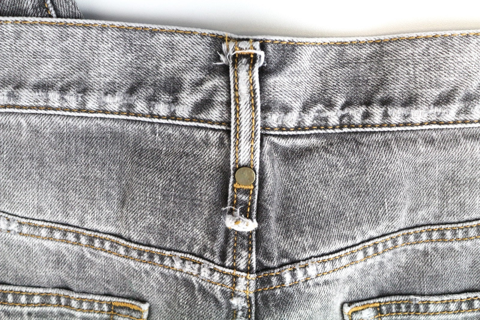 DIESEL Mharky 089AT Men's Jeans W38/L32 Grey Slim Cotton Ripped Skinny Fit