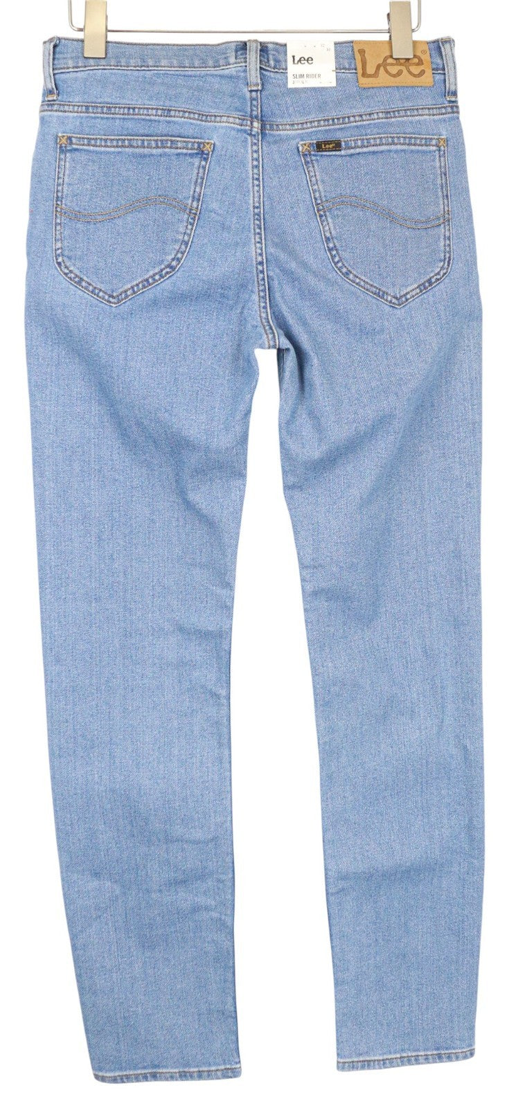 LEE Rider Men's Jeans W32/L32 Light Blue Slim Cotton Stretch 5-Pocket Denim