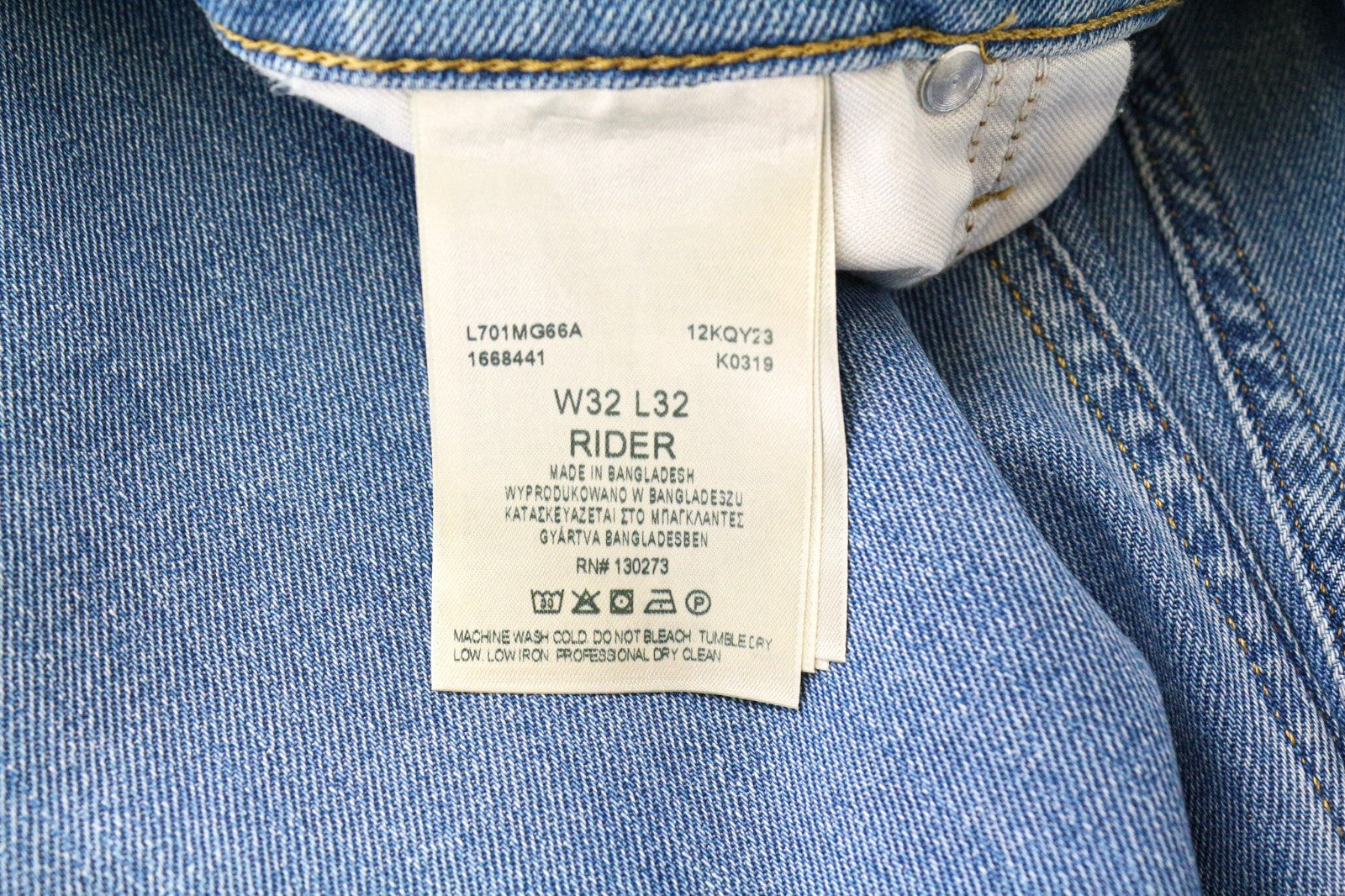 LEE Rider Men's Jeans W32/L32 Light Blue Slim Cotton Stretch 5-Pocket Denim