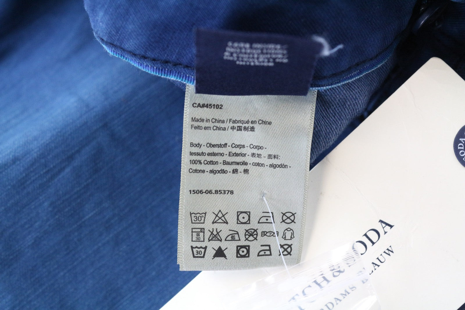 SCOTCH & SODA Theon Men's Trousers W32/L30 Slim Blue Tapered Pure Cotton