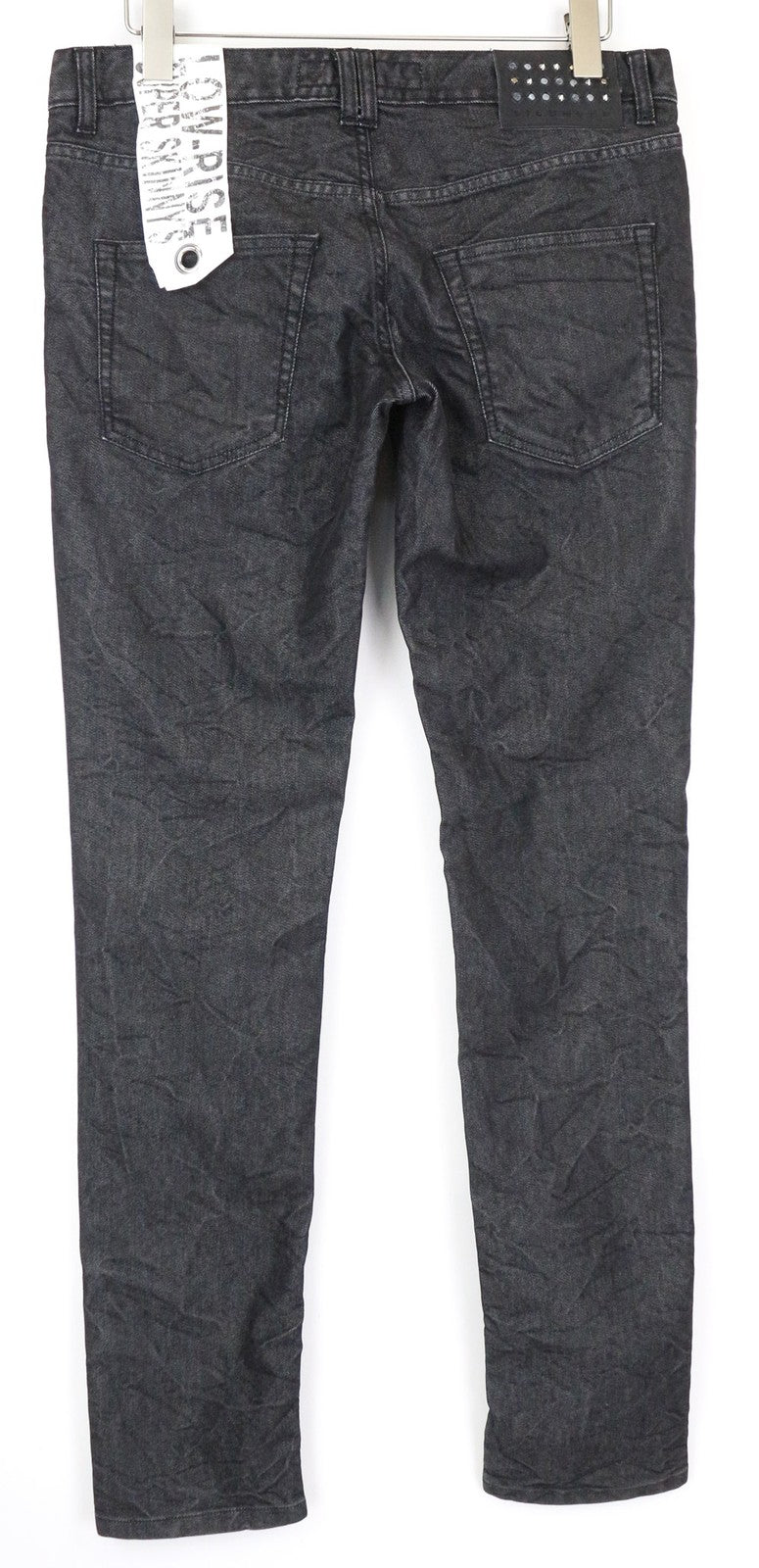 RICHMOND Men's Jeans W32 Super Skinny Black Cotton Blend 5-Pocket Stretch