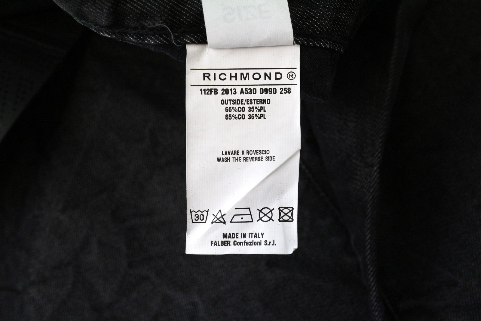RICHMOND Men's Jeans W32 Super Skinny Black Cotton Blend 5-Pocket Stretch