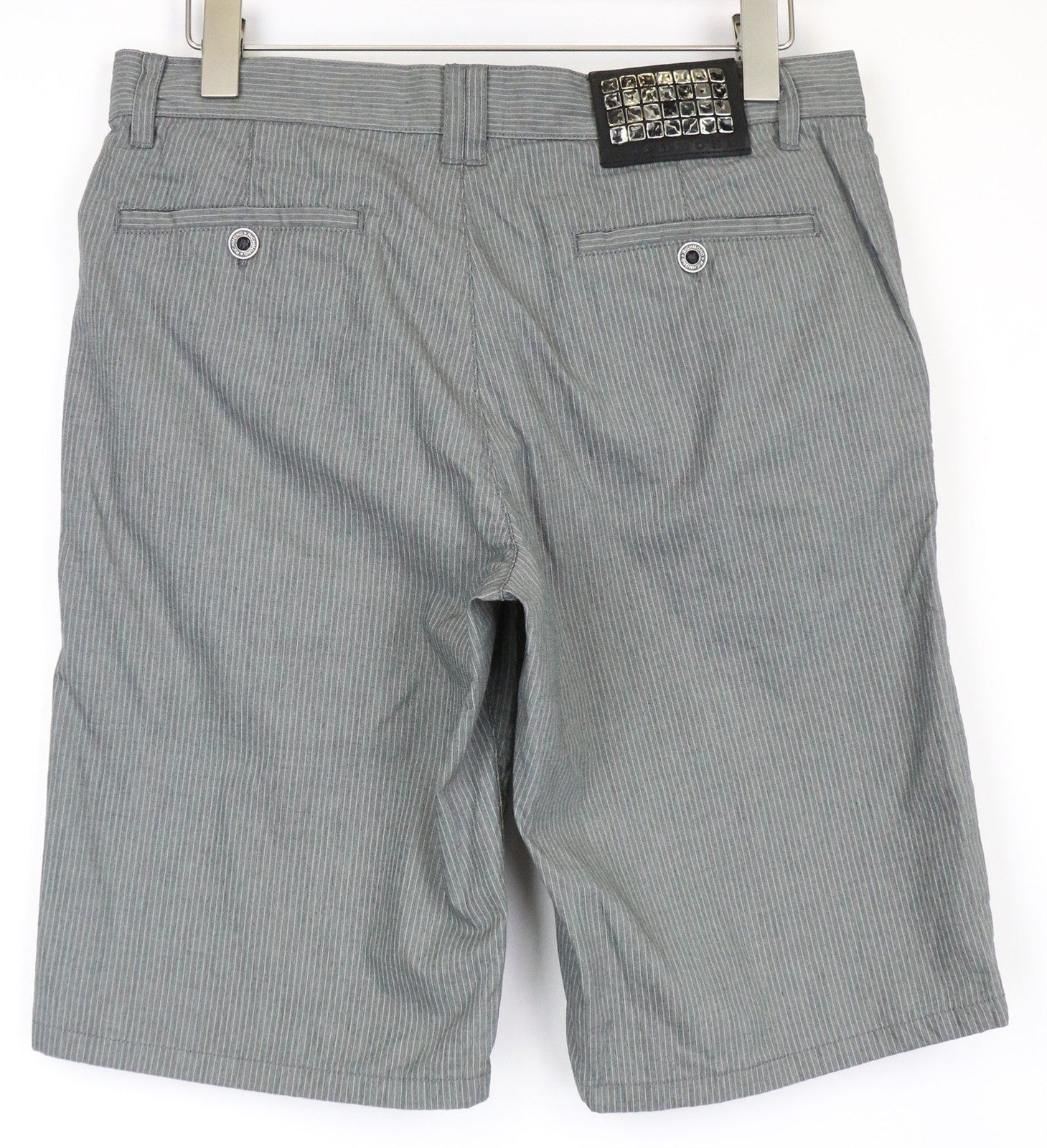 RICHMOND Men's Shorts 48 Grey Striped Cotton Casual Summer Light Fabric