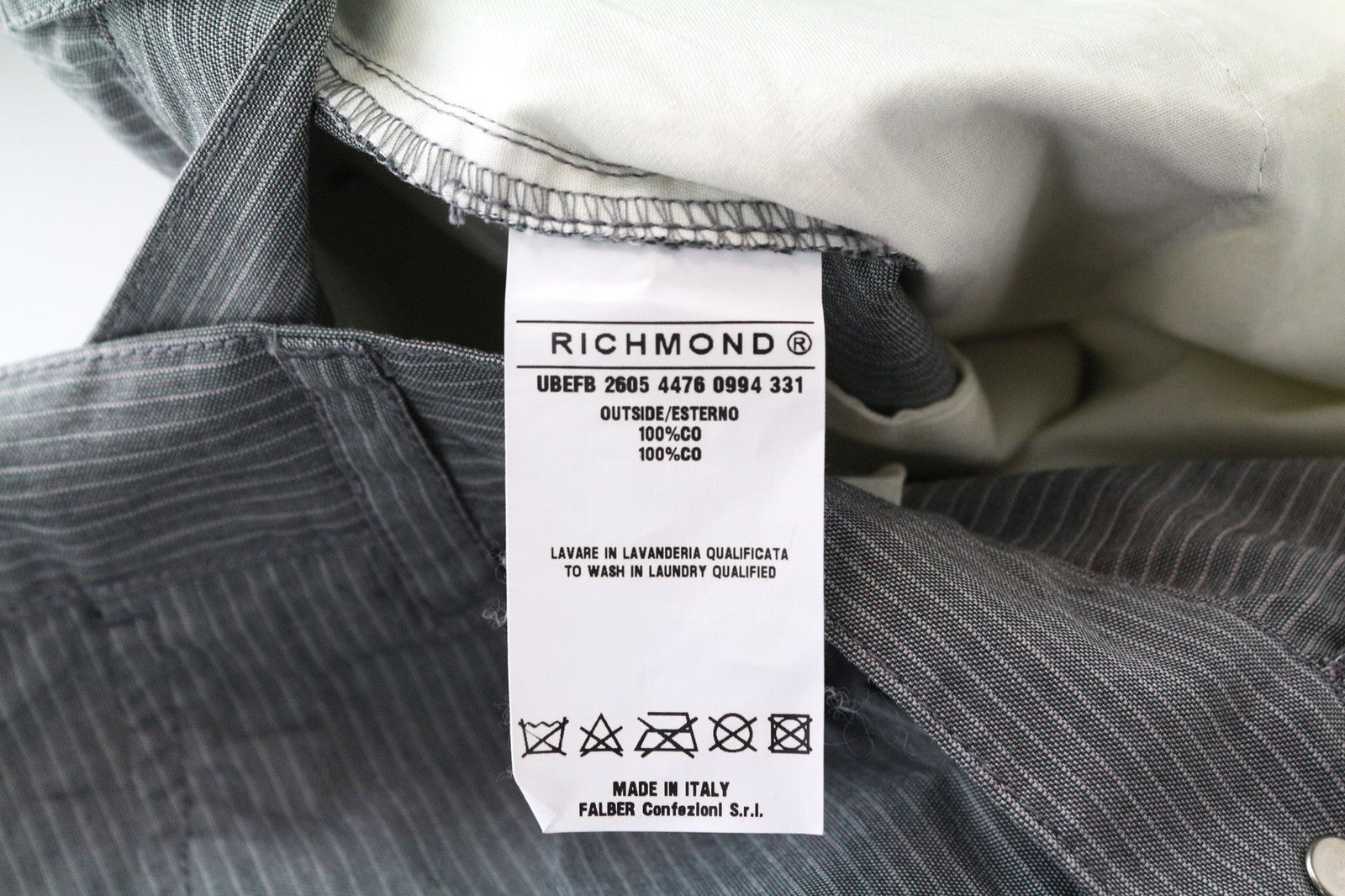 RICHMOND Men's Shorts 48 Grey Striped Cotton Casual Summer Light Fabric