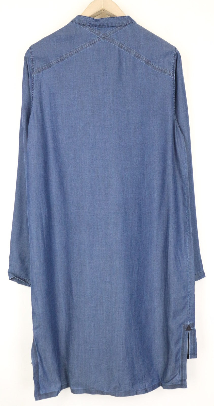 SWEATY BETTY Kvasir Luxe Women's Dress M Blue Shirt-Style Buttoned Long Sleeve