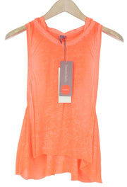 SWEATY BETTY Crop Hoody Women's Tank XL Orange Hooded Sleeveless Sport Top