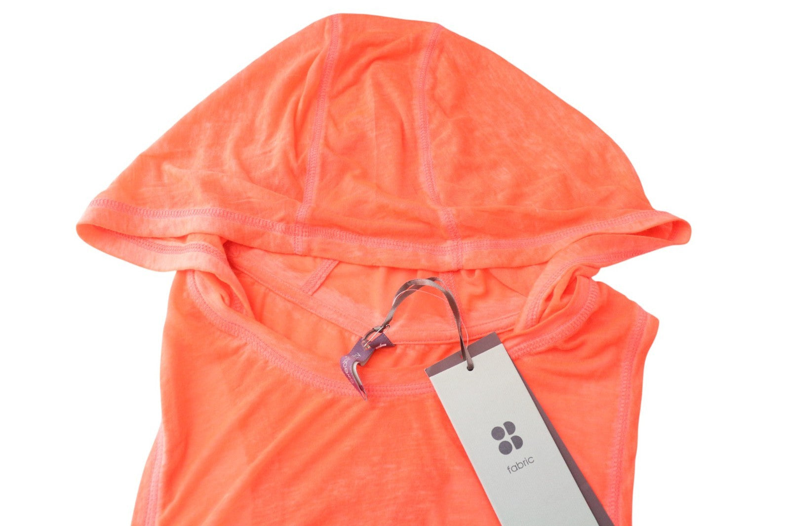 SWEATY BETTY Crop Hoody Women's Tank XL Orange Hooded Sleeveless Sport Top