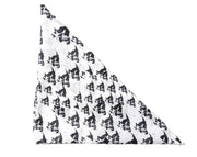 JOHN RICHMOND Men's Scarf OS White Skull Pattern Cotton Pocket Square