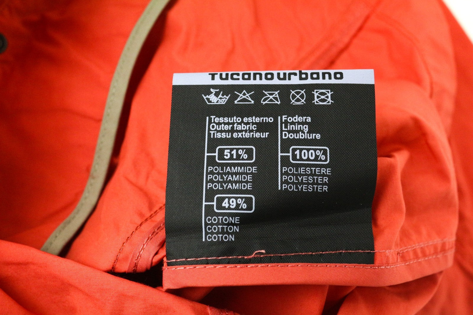 TUCANO URBANO Demetra Women's Jacket IT38 Coral Cotton Blend Moto Coat