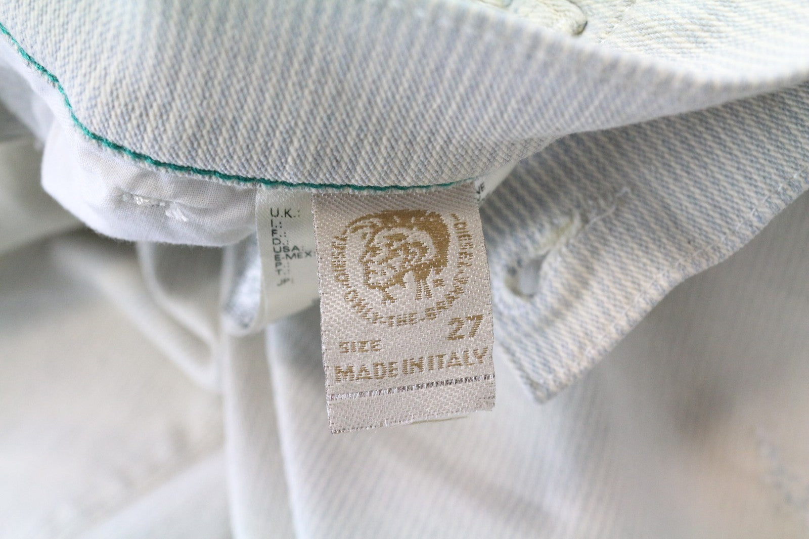 DIESEL Getlegg 0602F Women's Jeans W27/L32 Slim Skinny Blue Striped Stretch