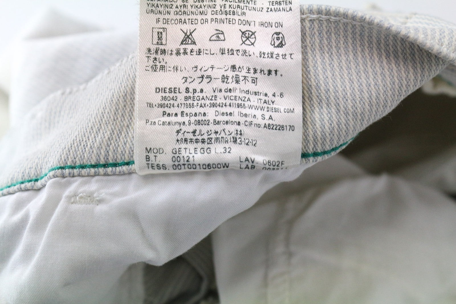 DIESEL Getlegg 0602F Women's Jeans W27/L32 Slim Skinny Blue Striped Stretch