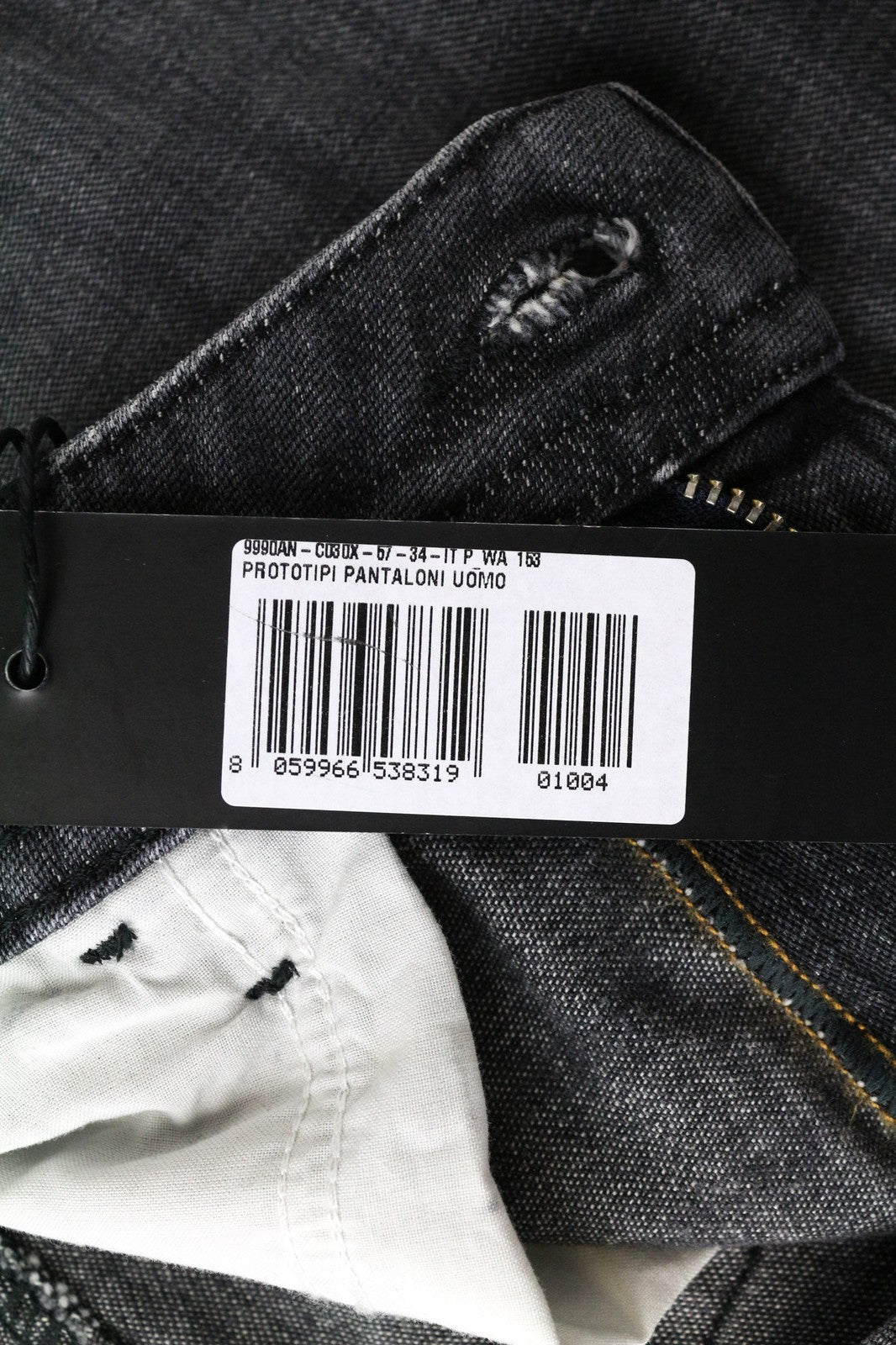 DIESEL Thommer 0095I Men's Jeans W34 Skinny Slim Grey Washed Cotton Stretch