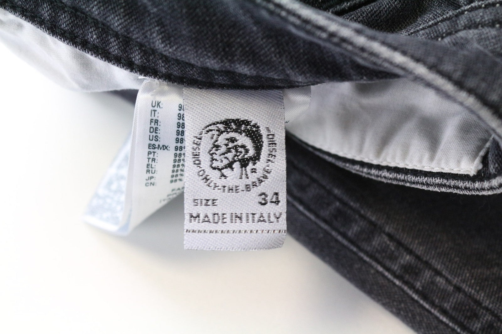 DIESEL Thommer 0095I Men's Jeans W34 Skinny Slim Grey Washed Cotton Stretch