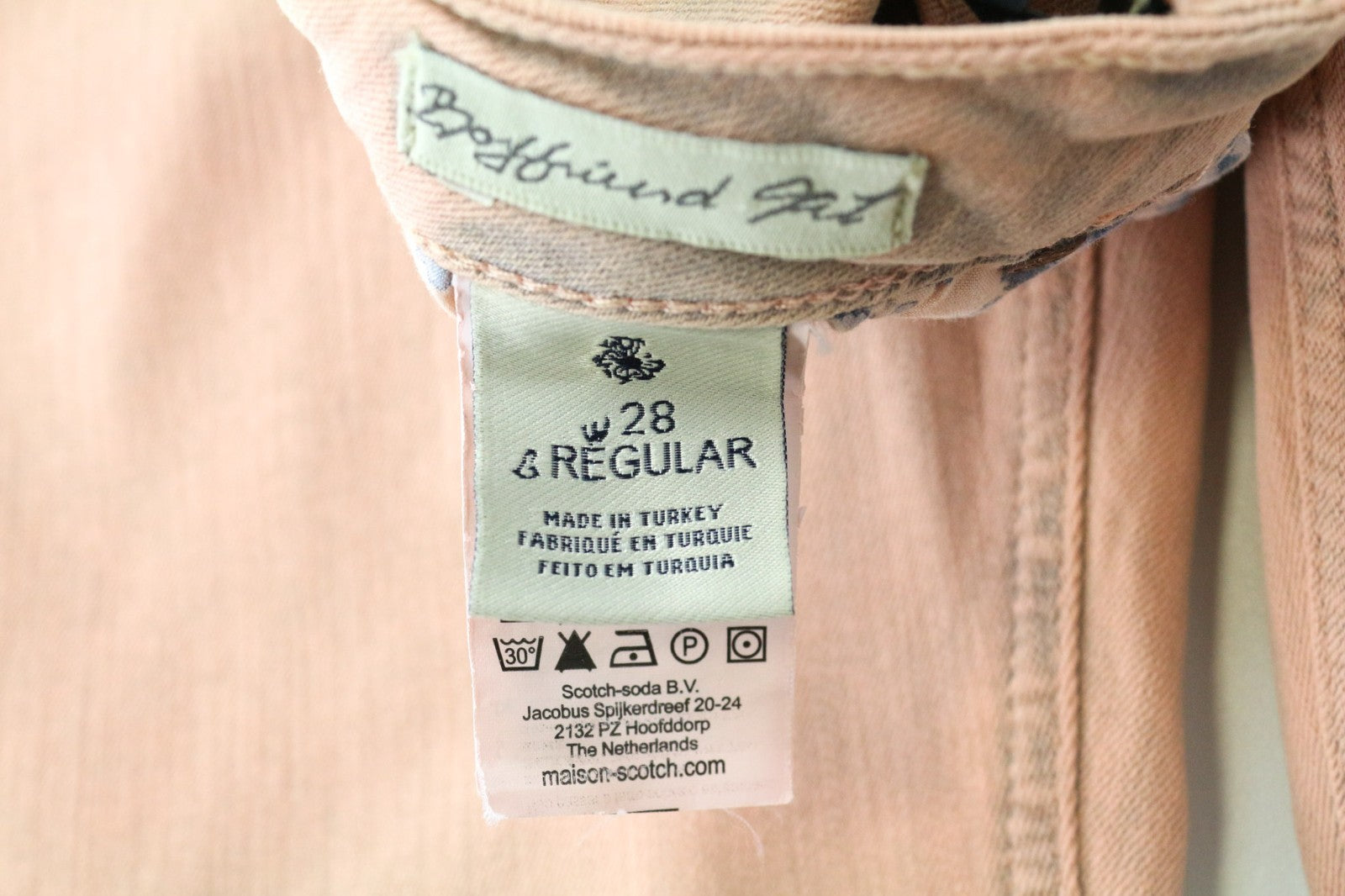 MAISON SCOTCH Petit Ami Women's Jeans W28 Slim Boyfriend Pink Stretch Cotton