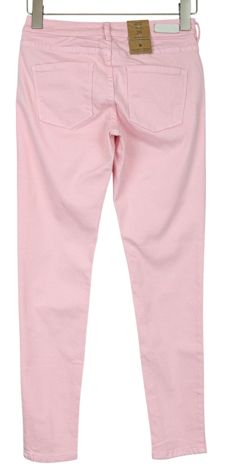 MAISON SCOTCH La Bohemienne Women's Jeans W26 Skinny Pink Cotton Stretch Fit