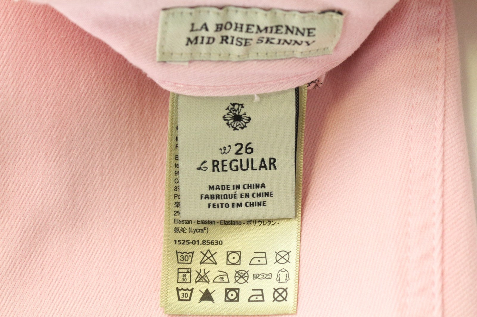 MAISON SCOTCH La Bohemienne Women's Jeans W26 Skinny Pink Cotton Stretch Fit