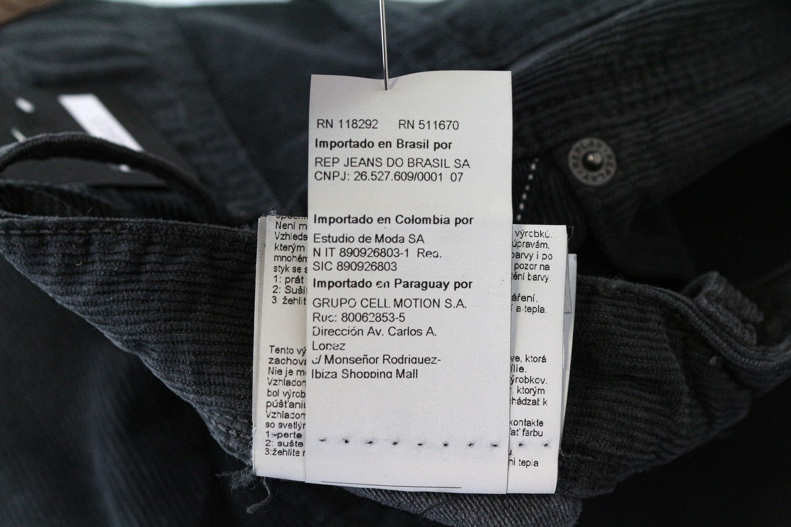 REPLAY Anbass Men's Trousers W28/L32 Grey Slim Cotton Stretch Cord Casual