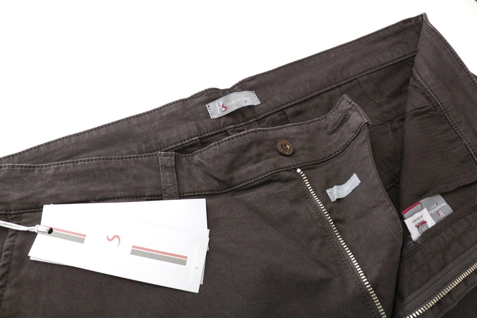 HARMONT & BLAINE Men's Trousers 54 Dark Brown Cotton Stretch Casual Pants